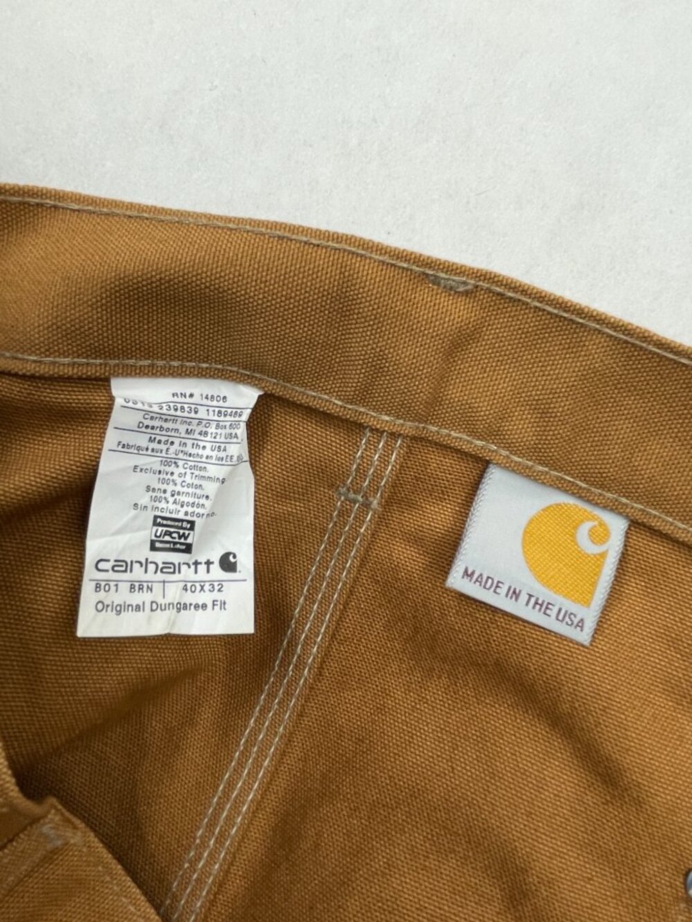 Carhartt B01 Loose Double Knee Duck Work Pants USA Made Men's 40 Fits 40x34 - Picture 4 of 13